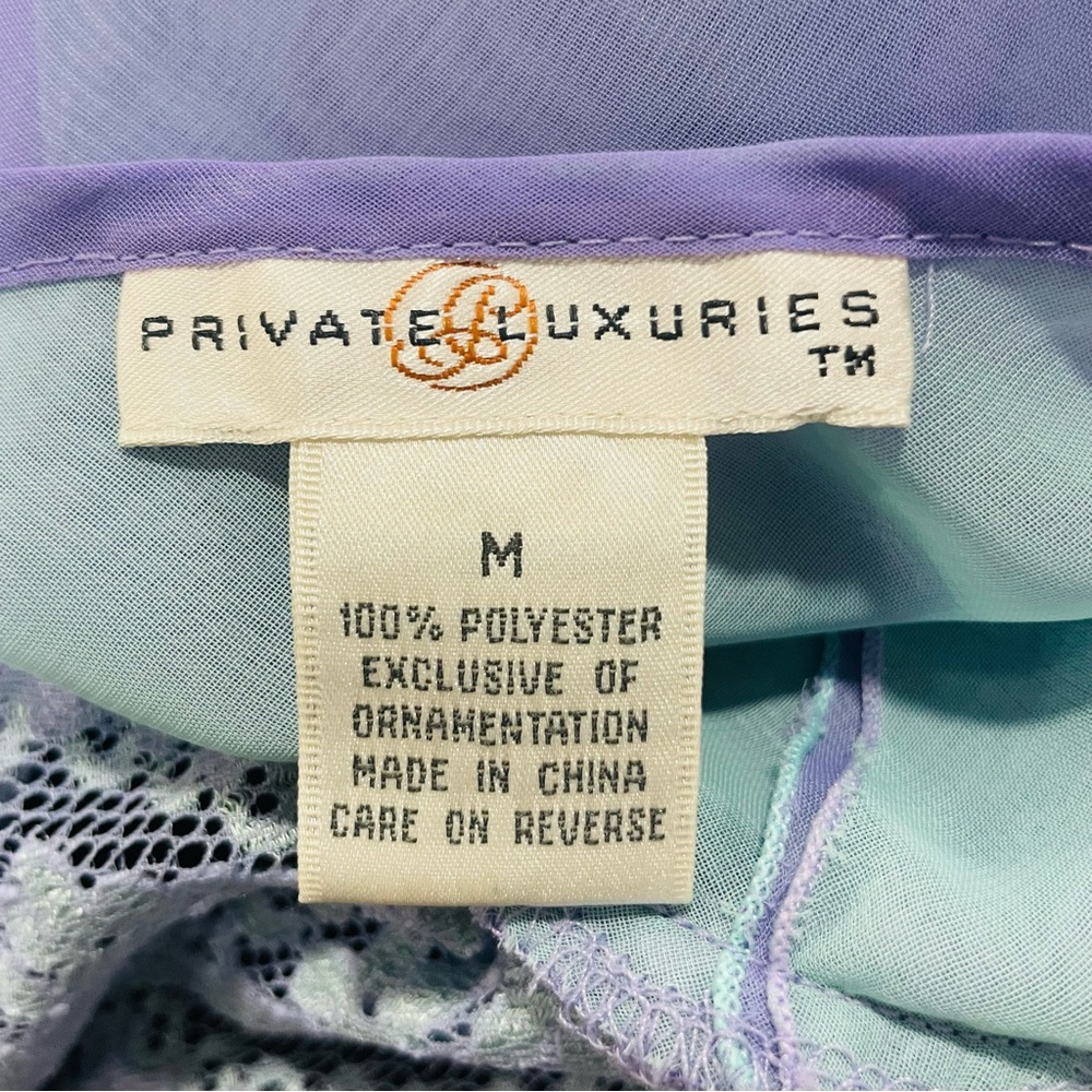 Private Luxuries Lavender & Teal Chiffon Fairy Babydoll Camisole Womens Size M - Picture 7 of 10